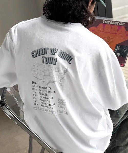 《JaVaジャバコラボ》「前後抜かりなし。」綿100%レコード盤レトロツアーロゴTシャツ（長袖） jo1150065