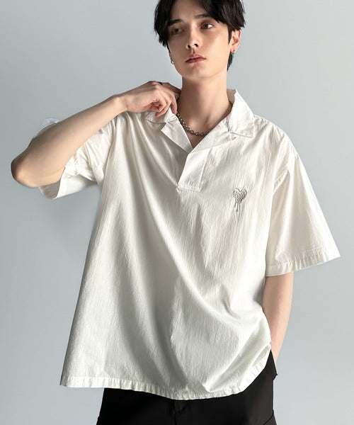 Cotton100%  Ripstop Open Collar Pullover Shirt／コットン100％リップストップ素材オープンカラープルオーバーシャツ co1150012