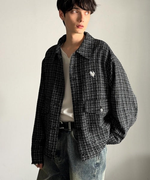 【Classical Origin】「今季トレンド。」ツイード素材ショート丈ジャケット／Tweed Short Jacket co1150060