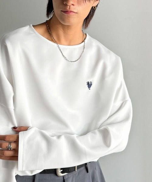 【Classical Origin】「洗練モードな一枚」。Double-Knit Fabric Thumb Hole Dolman T-Shirt／ダンボール素材サムホール付きドルマンTシャツ（長袖） co1010031