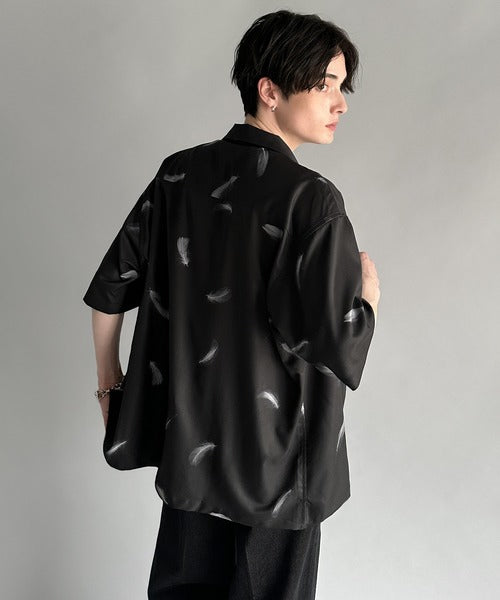Oversized Drape Half Sleeve Shirt/総柄プリントオーバーサイズドレープ半袖シャツ co1150014