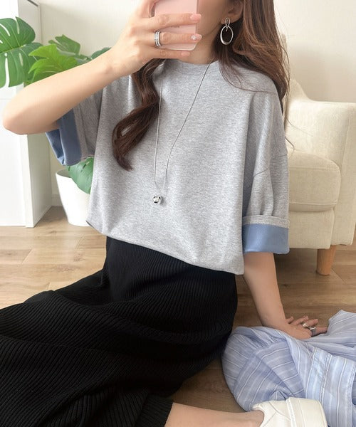 《JaVaジャバコラボ》ゆるシルエットに、ひとさじのアクセント。オーバーサイズ配色BIGTEE jv1110190