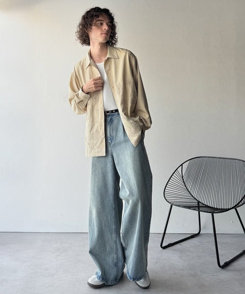 【Classical Origin】刺繍で魅せる存在感。オリジン刺繍キャンプカラーシャツ／Origin Embroidered Camp Collar Shirt co1150053