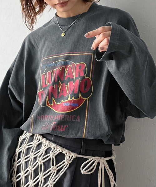 《JaVa ジャバコラボ》キャッチーな大人Tee。綿100%ピグメントロゴビッグTシャツ jv1029024