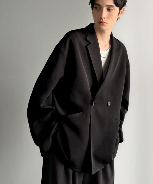 【Classical Origin】「大人の風格。」ダブルテーラードオーバーサイズジャケット/Double-breasted tailored oversized jacket ao1070184