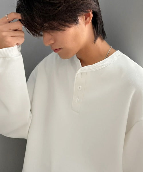 《JaVaコラボ》ラフに着るほど、サマになる。ダンボール素材ヘンリーネックTシャツ（長袖） jo1010077