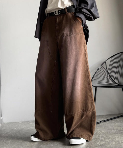 【Classical Origin】「無骨さを纏う。」綿100％ダック素材ダブルニーデザインパンツ／Duck Fabric Double Knee Detail Pants co1150058