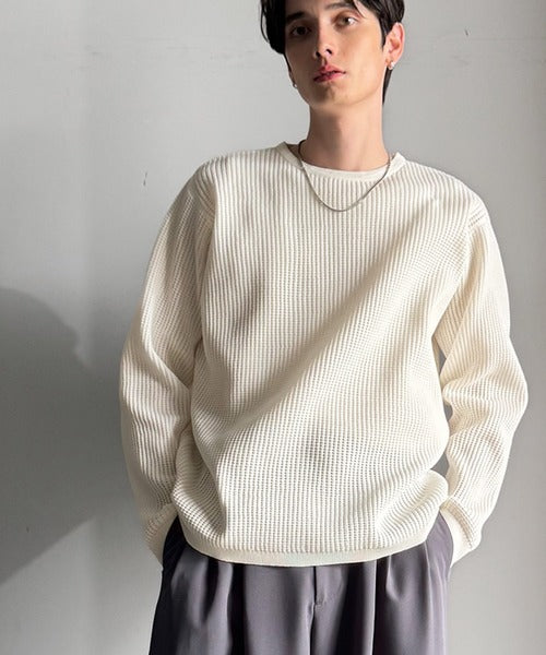【Classical Origin】「ベーシックの必需品。」サーマルクルーネックニット/Thermal Crew Neck Knit ao1260480