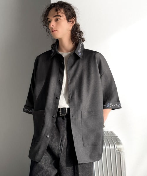 「魅せる服。」刺繍使いシャツジャケット/Embroidery Design Shirt Jacket co1010042
