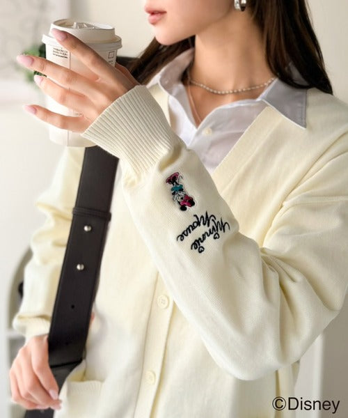 数量限定！リンクコーデも楽しめる♪綿100%「ディズニー」袖刺繍カーディガン ce1330066
