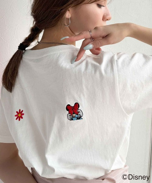 綿100%大人可愛い♪バック「ディズニー」刺繍半袖T ce1330039
