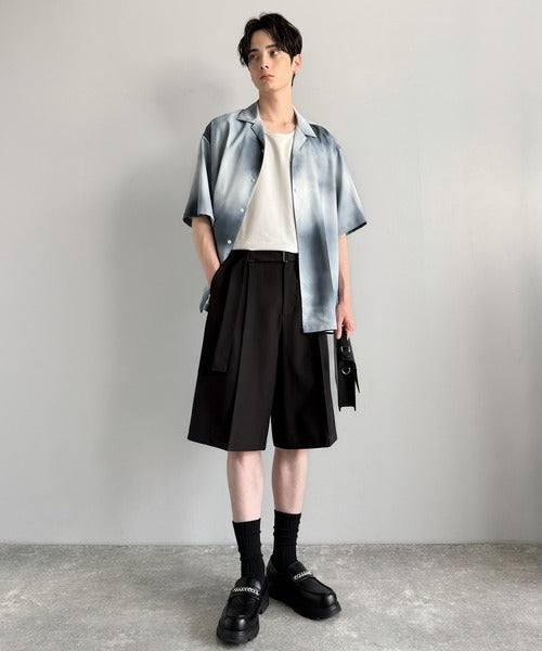 「涼やか上品。」ベルト付きルーズシルエットショートスラックス／Belted Design Loose Silhouette Short Slacks co1150020