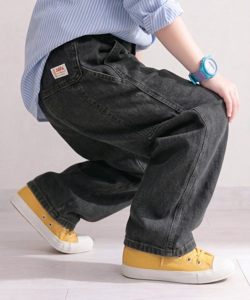 【キッズ】《JaVa ジャバ別注》キュンとする可愛さ。アクティブに動けるストレスフリーボトム。ペインターデニムパンツ jk0420048