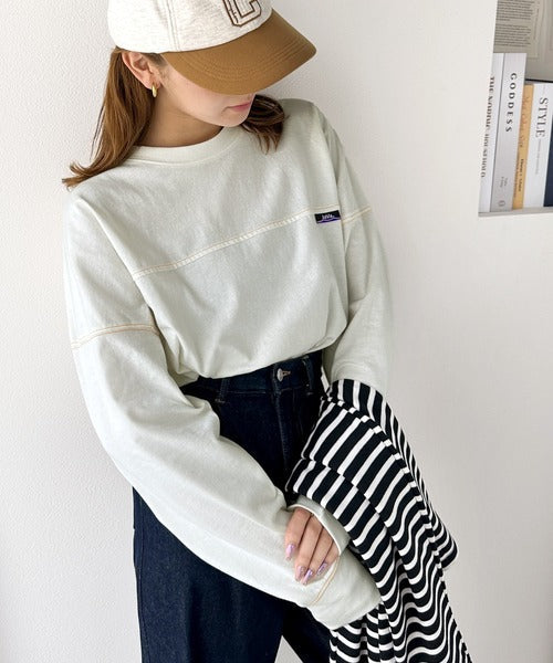 《Javaジャバコラボ》胸元javaネーム綿100%長袖フットボールTシャツ jm1050131