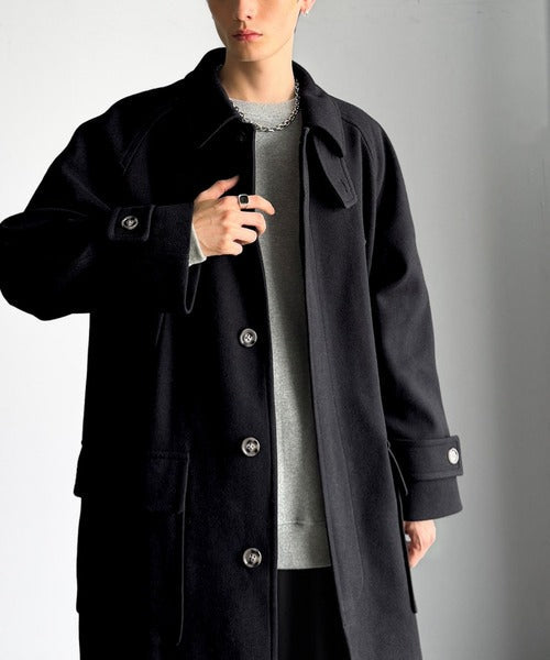 【Classical Origin】「上品さ、極まる」。ロング丈比翼2way衿ステンカラーコート／Long-length concealed 2way bal collar coat ao1265006
