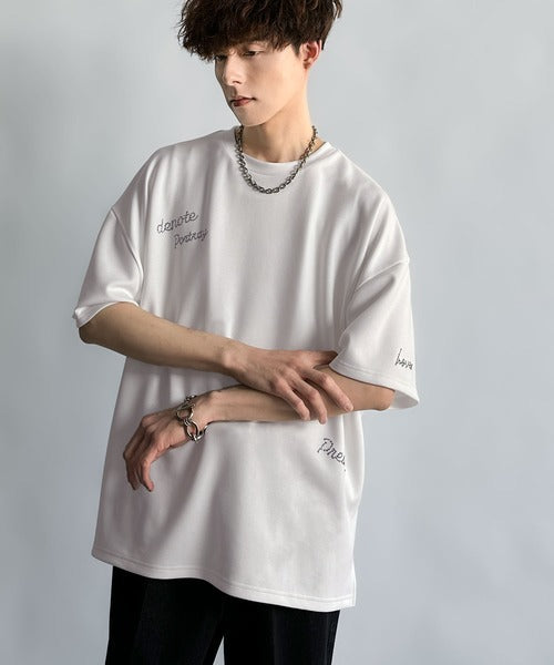 Logo Rhinestone Design Dolman Oversized Tee／ラインストーンロゴ使いドルマンオーバーサイズTシャツ co1010003