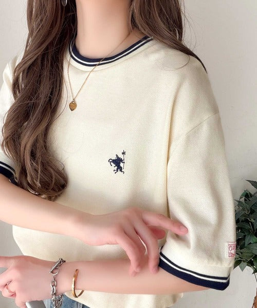 1枚で決まるから、つい手に取りたくなる。鹿の子素材 胸刺繍ルーズポロT（半袖） ce1240116