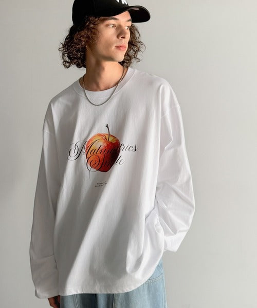 《JaVaジャバコラボ》綿100% フレッシュに、スタイリッシュに。アップルメッセージTシャツ（長袖） jo1150069