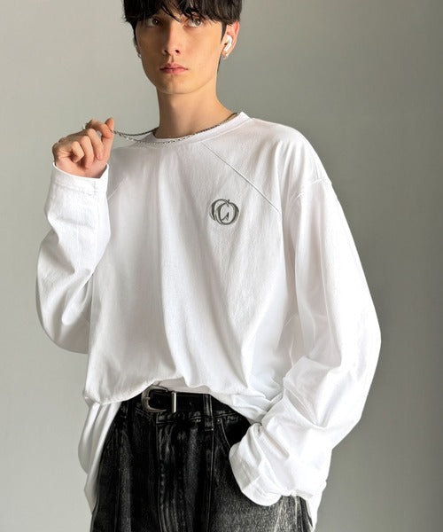 【Classical Origin】「1枚でキマる」。Dart Stitching Oversized T-Shirt／綿100％ダーツ切り替えオーバーサイズTシャツ（長袖） co1150037