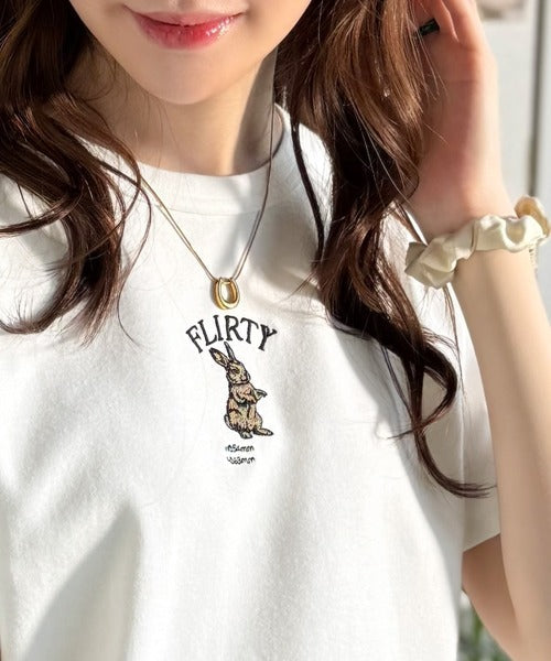 可愛いだけとは言わせない！刺繍コンパクトフライスTシャツアニマルシリーズ（半袖） ce1050360