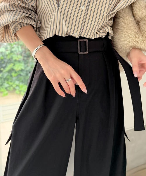 一着で、ラフなのにキレイを叶える◎2タックロングベルト付きカーゴパンツ ce0940264