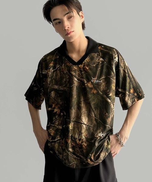《JaVaジャバコラボ》ラインストーン使い総柄ゲーム半袖Tシャツ jo1150023