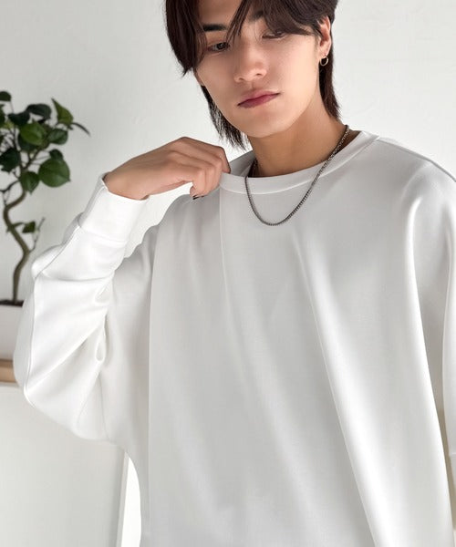 【Classical Origin】「大人シンプル。」ドルマンスリーブダンボール素材ビックTEE（長袖）／Dolman Cardboard Big Tee ao1260455