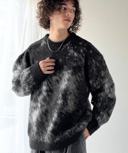 【Classical Origin】「まるで毛布。」モヘアライクシャギー素材クルーネックセーター／Mohair-Like Shaggy Knit Crew Neck Sweater co0780002