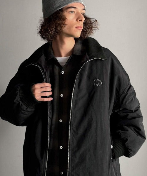 【Classical Origin】「防寒高機能。」リブハイネック中綿入りモンスターオーバージャケット／Ribbed High-Neck Padded Monster Oversized Jacket co1010036