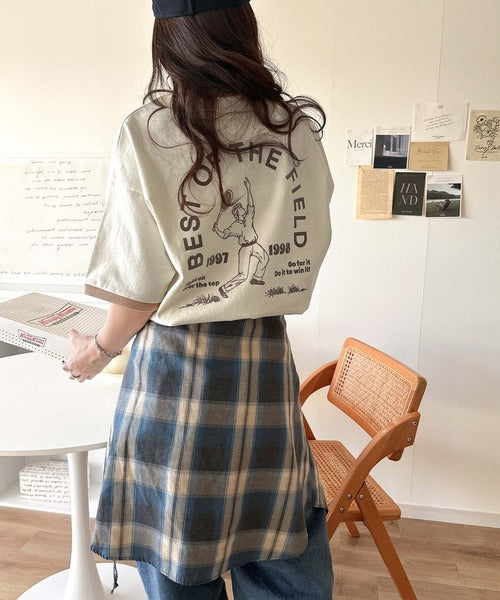 ゆるっとカジュアルに。半袖リンガーフロッキーテニスTシャツ ce1020214