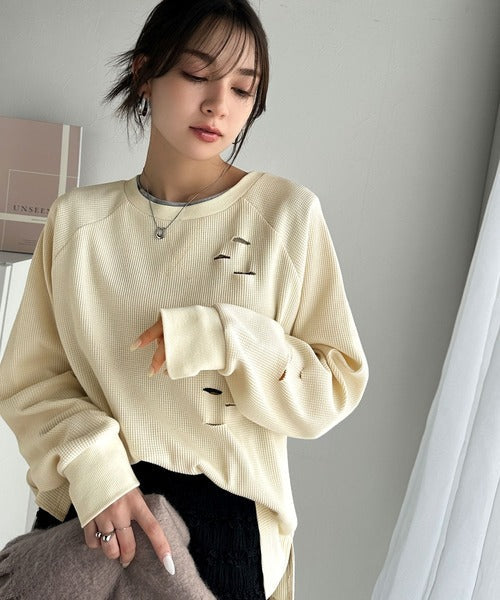 《Javaジャバコラボ》今シーズン大注目！バックJavaネーム付きダメージワッフルロンT jv1010337