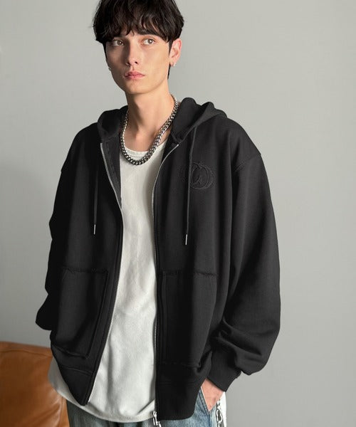 【Classical Origin】Appliqu Detail Full-Zip Hoodie／アップリケデザインフルジップパーカー co1150045