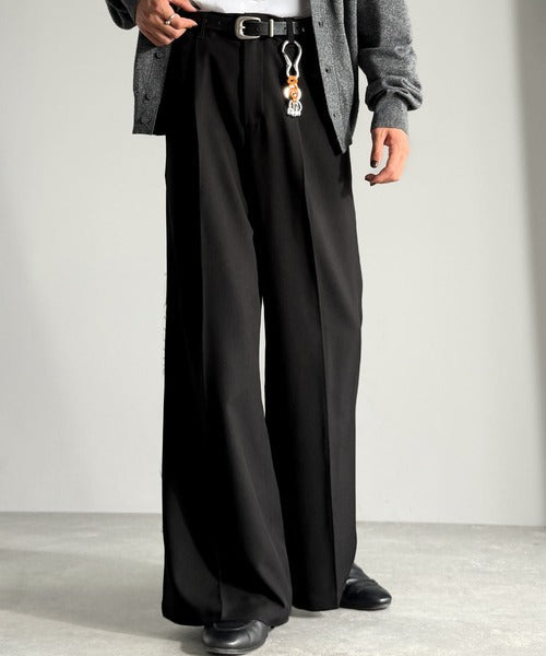 【Classical Origin】「美しい落ち感。」 ワンタックセンタープレスフレアスラックス／One-tuck center-pressed flared slacks co1150042