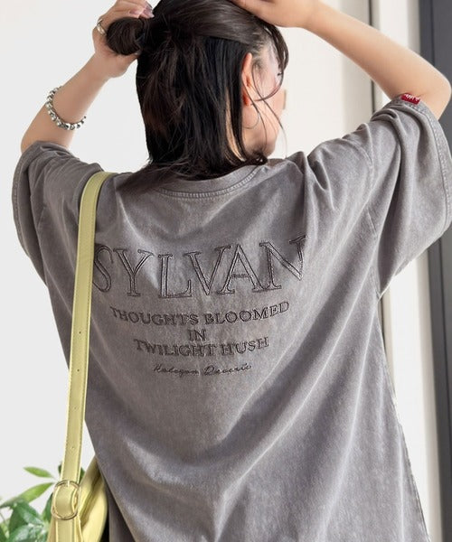 《JaVaジャバコラボ》色褪せで魅せる、ラフな品格。綿100％前後２WAYアシッド刺繍ユルTEE（半袖） jv1260544