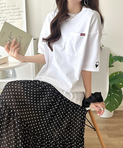 《JaVaジャバコラボ》男女でお揃いできちゃう！バックプリントで差がつく個性派T♪ 裾スピンドル フロッキーバックプリントビッグTシャツ jv1260543