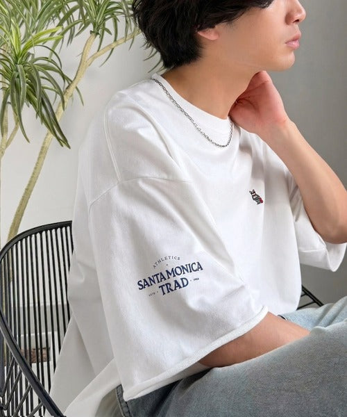 《JaVaジャバコラボ》【吸水速乾機能付き】しっかり厚地素材でもサラッと快適。フレンチブルドッグ刺繍 ミニ裏毛 スウェットライクTシャツ jo1150096
