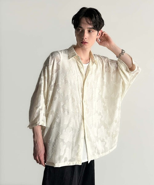 Sheer Jacquard Dolman Sleeve Shirt／フラワー柄シアージャカードドルマンシャツ co1150008