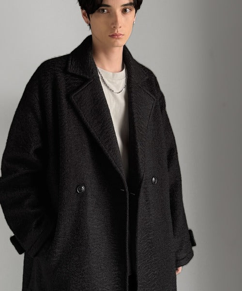 【Classical Origin】「余裕を魅せる。」フェイクウールロングチェスターコート／Fake Wool Long Chester Coat ao1010465