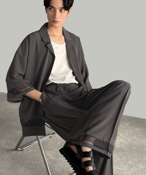 「キレイめ×抜け感」裾レース切り替えリラックスイージースラックス／Lace Panel Easy Slacks co1010020