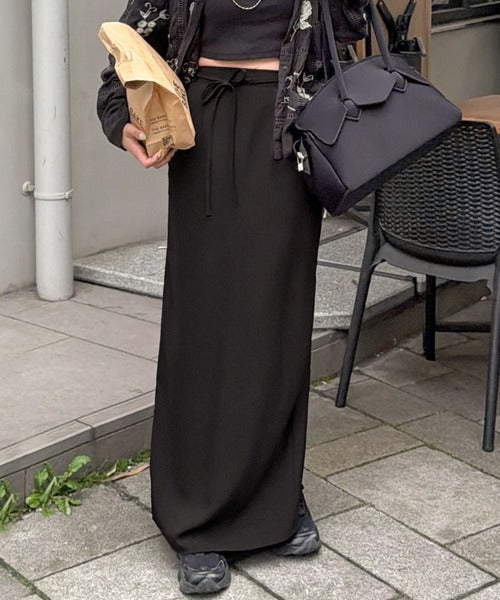 《marina×クラシカルエルフコラボ》バックスリットで動きやすい。ストレスフリーな穿き心地。ウエストリボンIラインスカート ce1015107