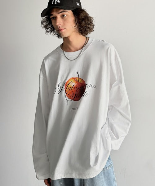 《JaVaジャバコラボ》綿100% フレッシュに、スタイリッシュに。アップルメッセージTシャツ（長袖） jo1150069