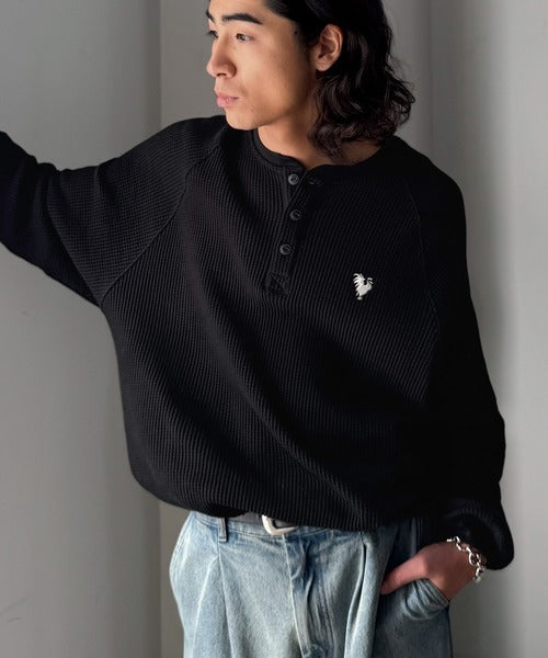 【Classical Origin】「ヘビーウェイト一択。」綿100％ワッフル素材ラグランビッグTシャツ／Cotton 100% Waffle Raglan Big T-Shirt co0780015