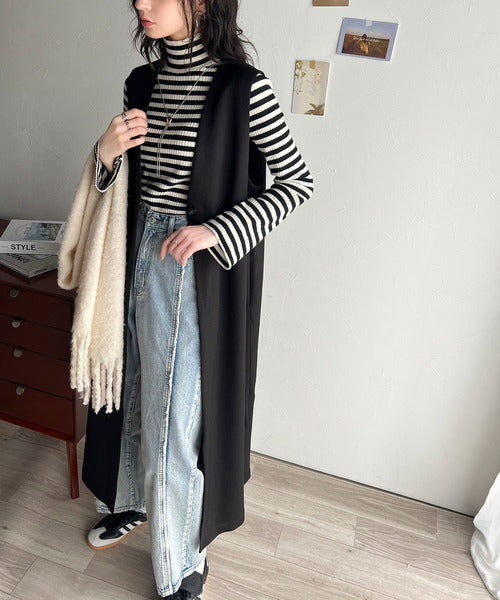 着回しがきくトレンド☆華奢魅えシルエットのロングジレ ce1260370