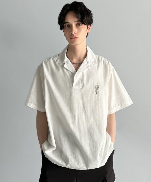 Cotton100%  Ripstop Open Collar Pullover Shirt／コットン100％リップストップ素材オープンカラープルオーバーシャツ co1150012