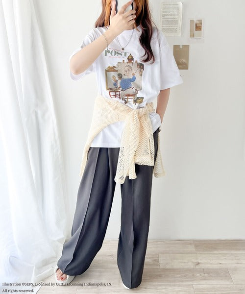 『THE SATURDAY EVENING POST』×クラシカルエルフ 別注グラフィックTシャツ 【Rockwell's Triple Self-Portrait Reprint】 ce1260281