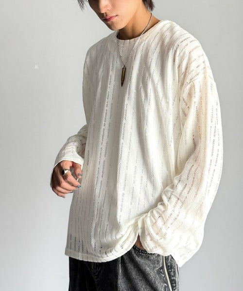 【Classical Origin】「シンプルに魅せる。」グランジモードリラックスシアープルオーバー（長袖）/Grunge Mode Relaxed Pullover co1010027