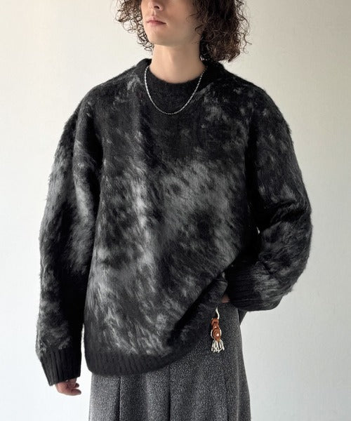【Classical Origin】「まるで毛布。」モヘアライクシャギー素材クルーネックセーター／Mohair-Like Shaggy Knit Crew Neck Sweater co0780002