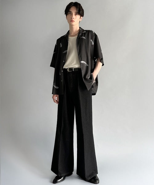 Oversized Drape Half Sleeve Shirt/総柄プリントオーバーサイズドレープ半袖シャツ co1150014