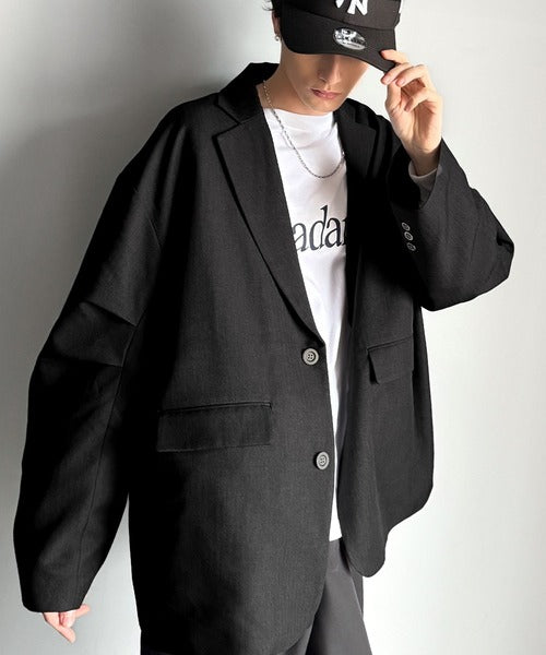 【classical origin】「際立つ、風格。」袖タックオーバーサイズジャケット（長袖）／Tucked sleeves oversized jacket ao1265014