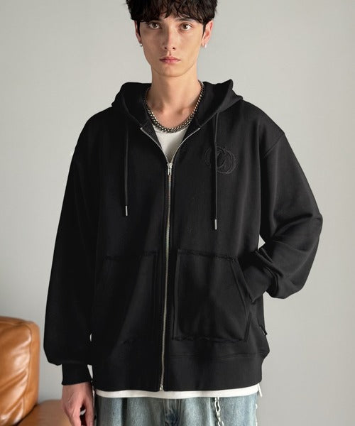 【Classical Origin】Appliqu Detail Full-Zip Hoodie／アップリケデザインフルジップパーカー co1150045